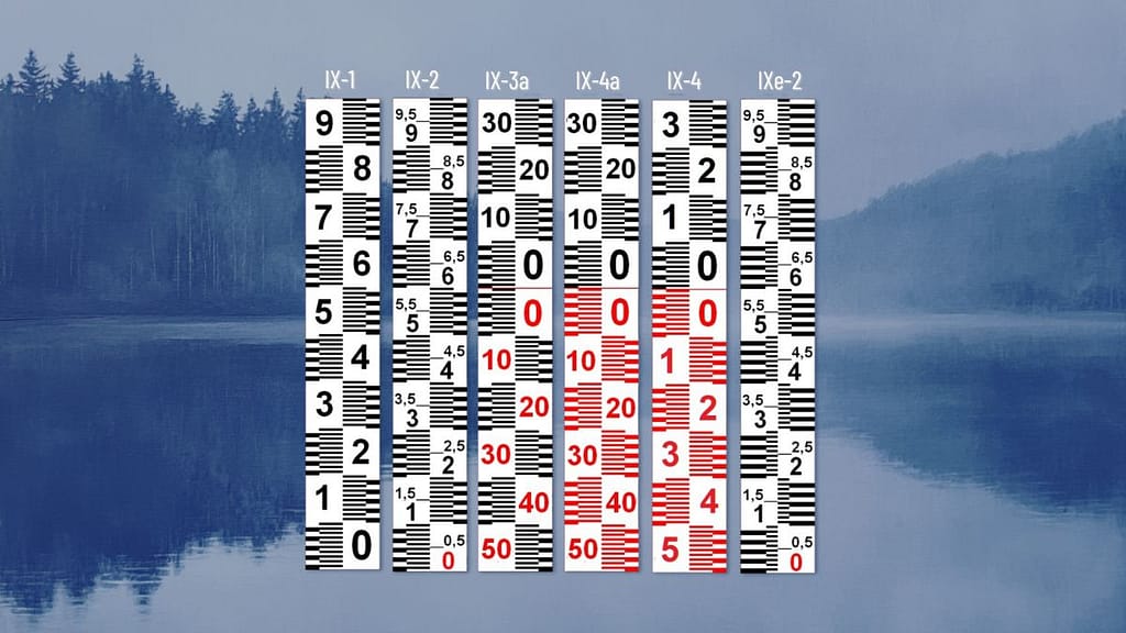 Typy limnigrafických latí | Grafická podoba měření Typy vodočetných latí (9) - vodočetné latě RIGEL měření hladin vody limnigrafy hladinoměry Chomutov